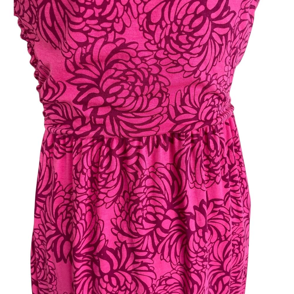 Garnet Hill Floral Knot Front Dress Cotton Stretch Pink Size 2 Travel Vacation - Picture 6 of 13